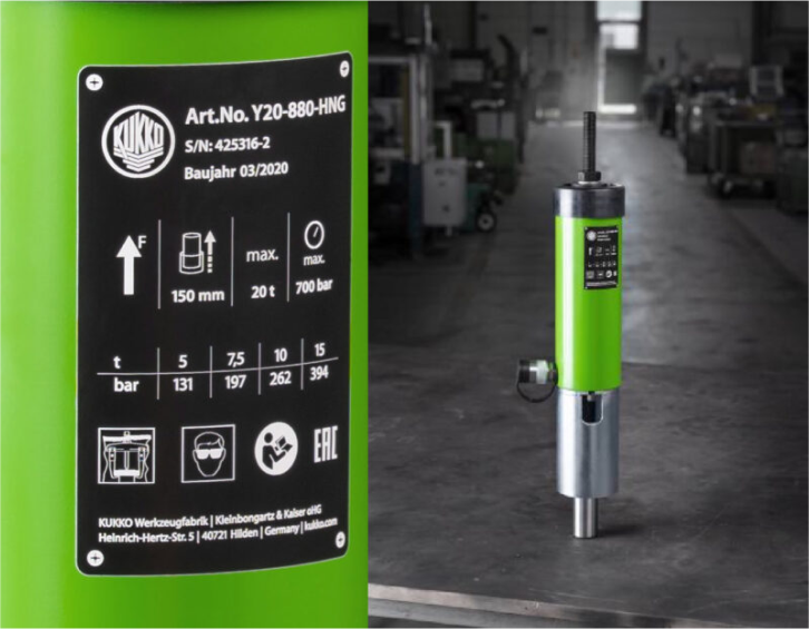 Produktaufkleber Detailaufnahme eines Produktaufklebers
